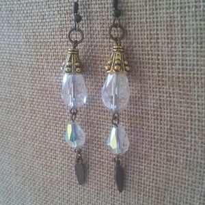 Gold Rainbow Crystal Earrings